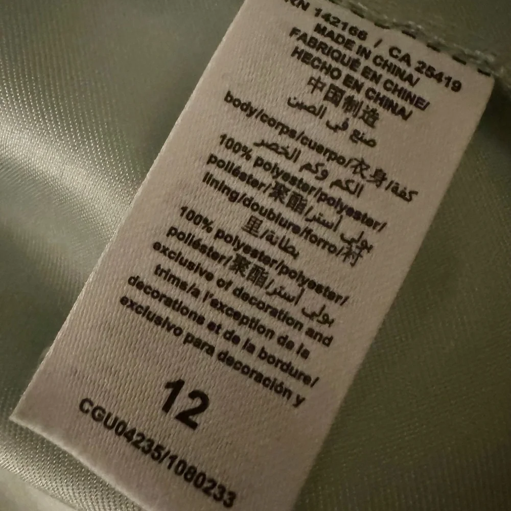 Habitual Girls Light Green w Silver Polka Dot Puff Sleeve Dress - Size 12 - NWOT - Picture 7 of 7